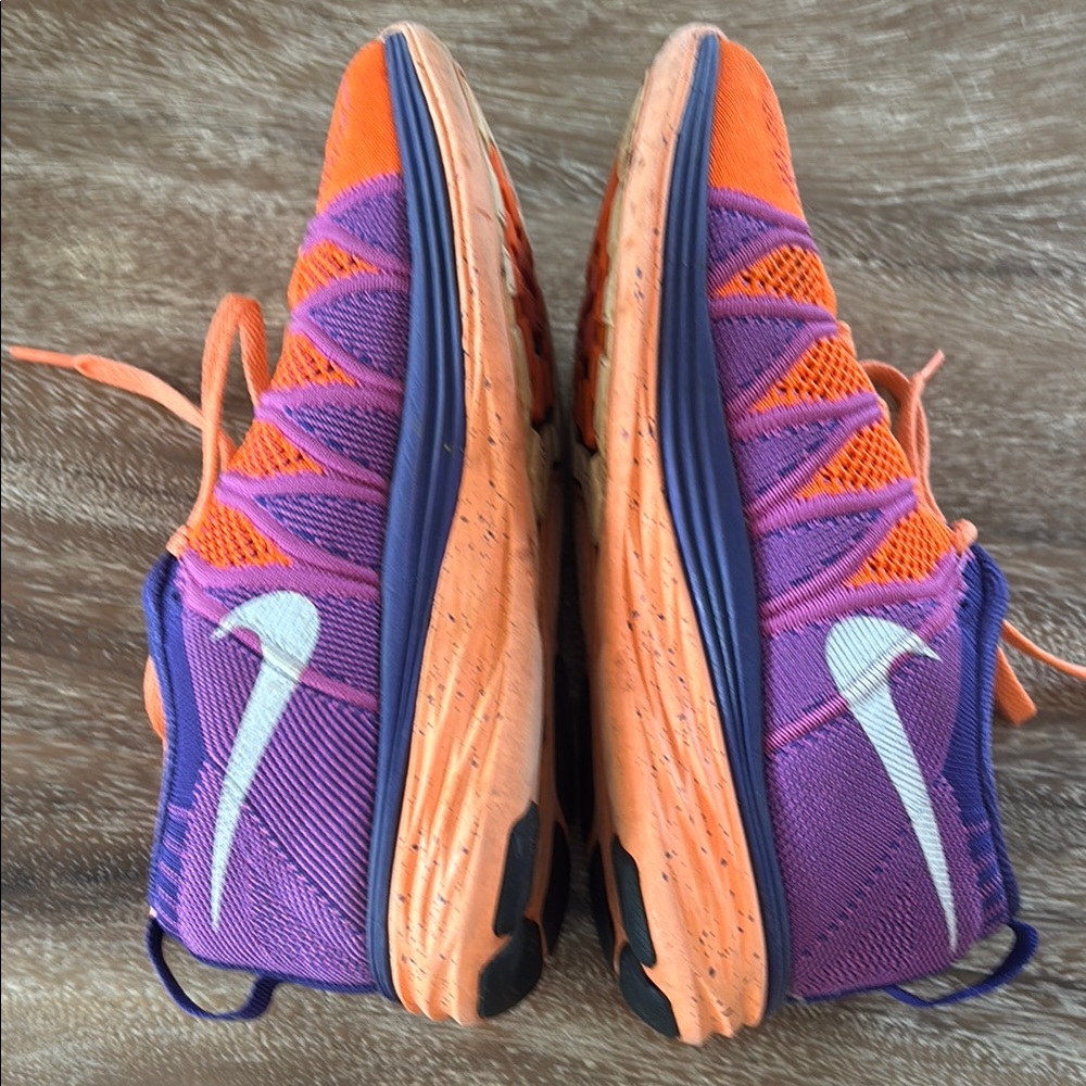 Nike flyknit lunar 2-Orange and Purple Athletic Shoes Lightweight - Picture 6 of 11